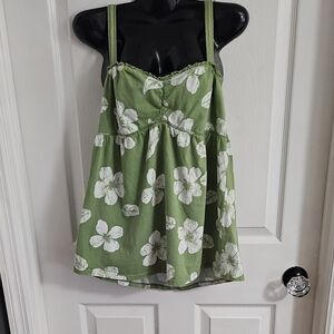 Maurices Olive Green Smocked Babydoll Top